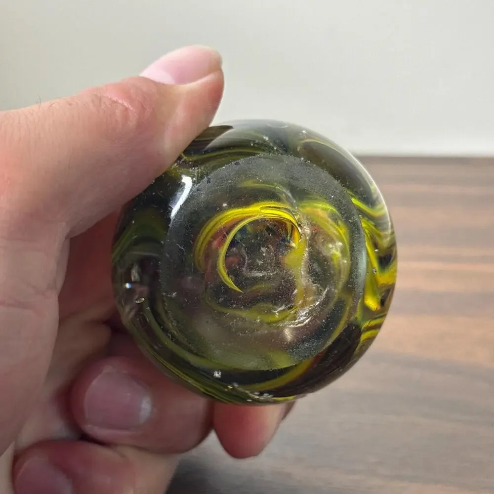 Vintage Swirl Design Art Glass Paperweight